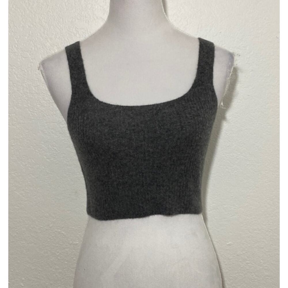 NWT Everlane Dark Gray Cropped Wool Blend Tank Top Size Small Casual Minimalist